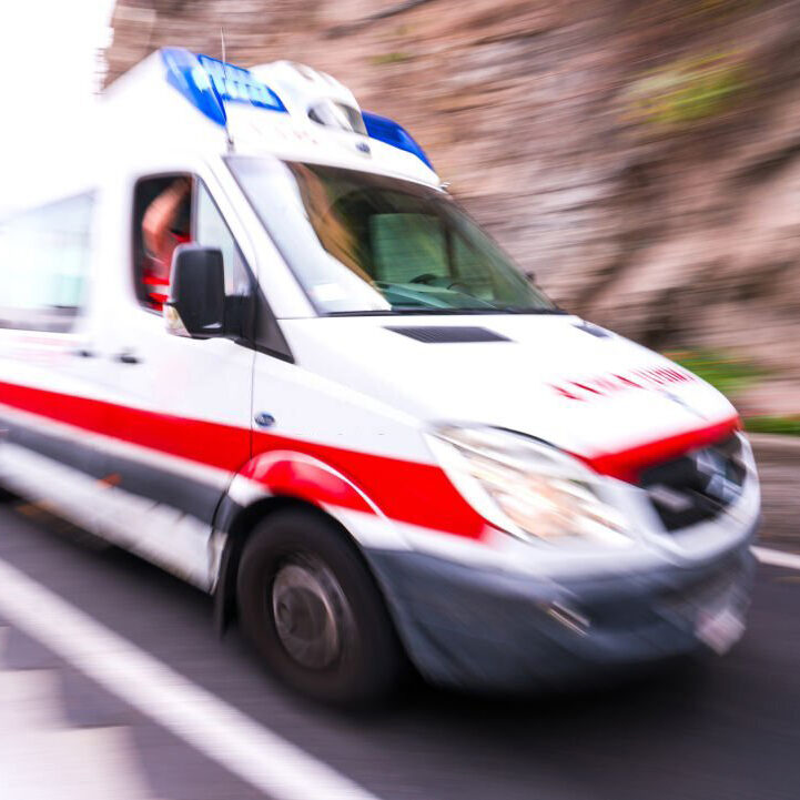 Motion blur ambulance in Italy